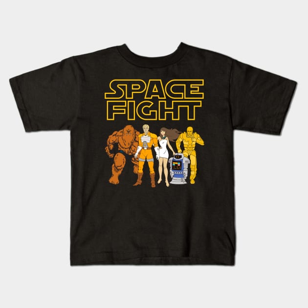 Space Fight Kids T-Shirt by Super Secret Villain